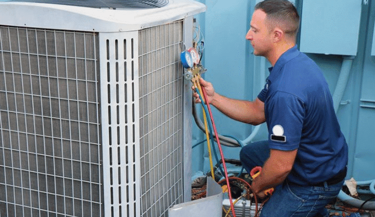 Trusted HVAC contractor at work
